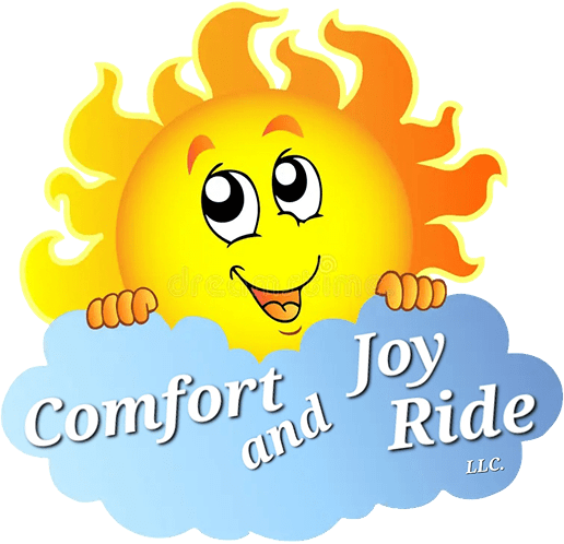 Smiling sun with "Comfort and Joy Ride.