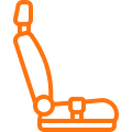 Car seatbelt warning light icon.